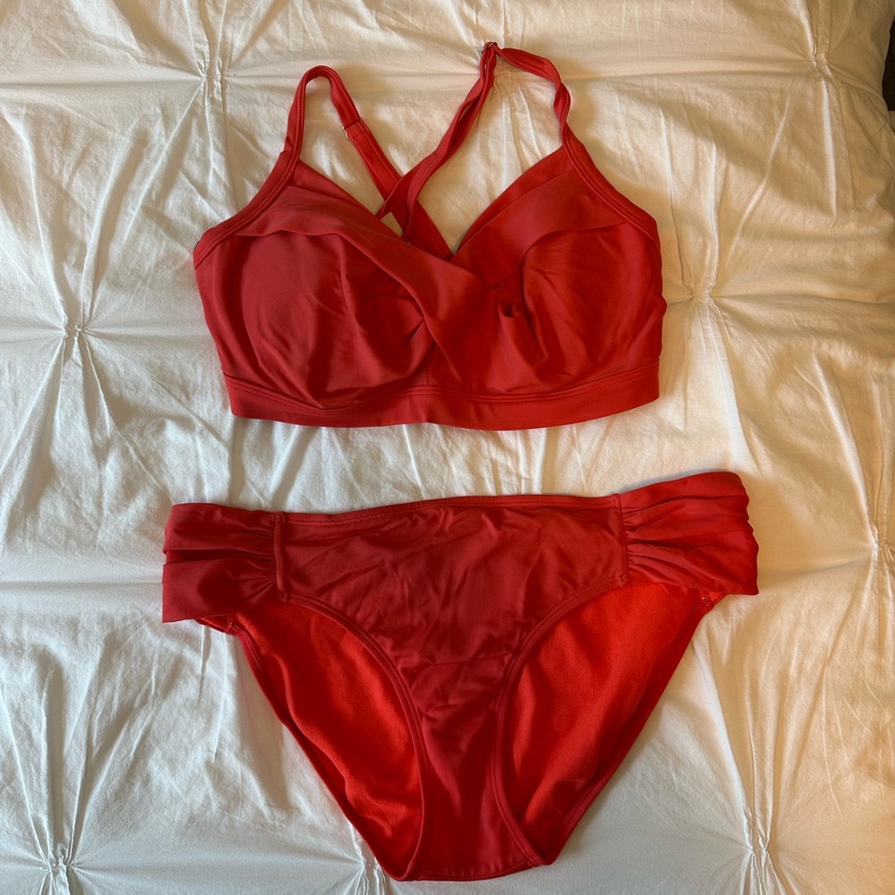 Athleta Red Two-Piece Bikini Set
